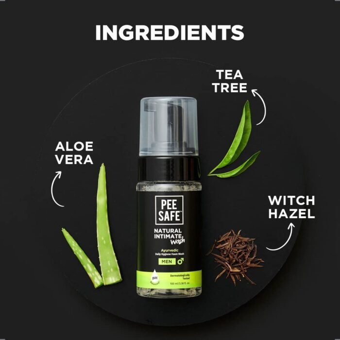 Pee Safe Natural Intimate Wash for Men | Tea Tree Essential Oil | Ayurvedic | Mens Intimate Wash | Men Genital Wash | Mens Ball wash | Men's Intimate wash 100ml - Image 2