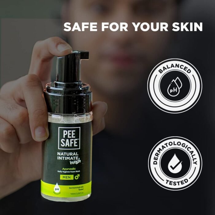 Pee Safe Natural Intimate Wash for Men | Tea Tree Essential Oil | Ayurvedic | Mens Intimate Wash | Men Genital Wash | Mens Ball wash | Men's Intimate wash 100ml - Image 3