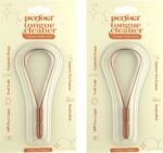 Perfora Copper Tongue Cleaner for Men and Women (Pack of 2) | For Fresh Breath & Bacteria Removal | Improved Taste Sense & Oral Hygiene | Easy to Use | 100% Pure Indian Copper Tongue Scraper