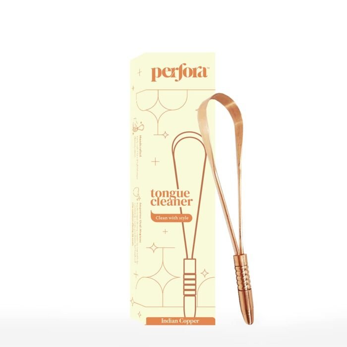 Perfora Copper Tongue Cleaner for Men and Women (Pack of 2) | For Fresh Breath & Bacteria Removal | Improved Taste Sense & Oral Hygiene | Easy to Use | 100% Pure Indian Copper Tongue Scraper - Image 2