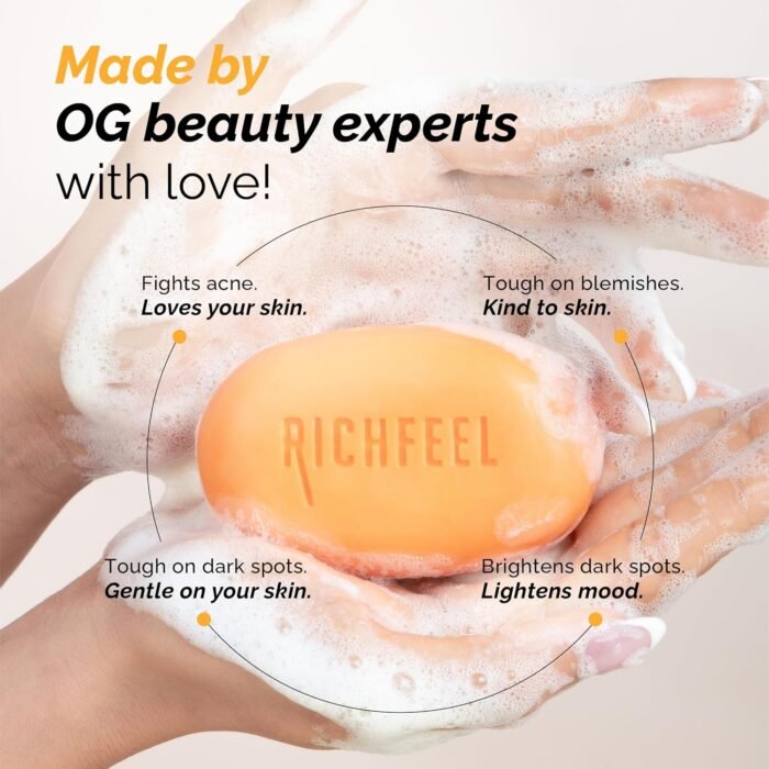 Richfeel Calendula Anti-Acne Soap | For Skin prone to Acne & Blemishes | Physician Formulated | Helps Calm & Replenish Skin | 75 g (Pack of 4) - Image 7