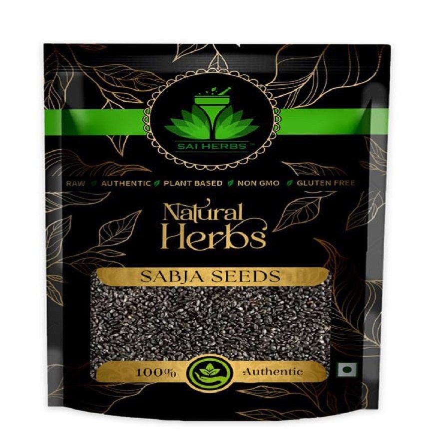 SAI HERBS Premium Basil Seeds 1 SAI HERBS Premium Basil Seeds | Sabja Seeds | Tukmaria Seeds | Superfood Seeds for Digestive Support and Hydration Aid (250 Grams) - Image 1