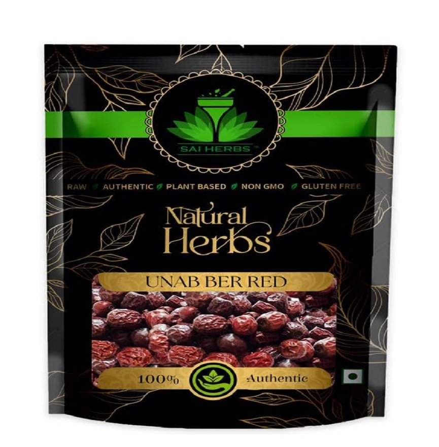 SAI HERBS Unnab Ber Red 1 SAI HERBS Unnab Ber Red - Zizyphus Sativa Gaetn - Jujube - Pure & Natural (250 Grams) - Image 1