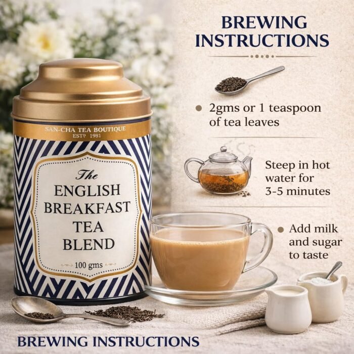 Sancha English Breakfast Tea | 100g Loose Leaf Assam Black Tea | Full-Bodied & Malty | Classic Morning Blend - Image 4