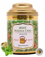 Sancha Tea Boutique, Mint Masala Chai, Real Mint Leaves, Lemongrass, Ginger & Cardamom blended pure Assam Tea, Irani Chai, Chai Patti, Chai Masala, Spiced Tea, 100gm Loose Leaf Tea - Image 3