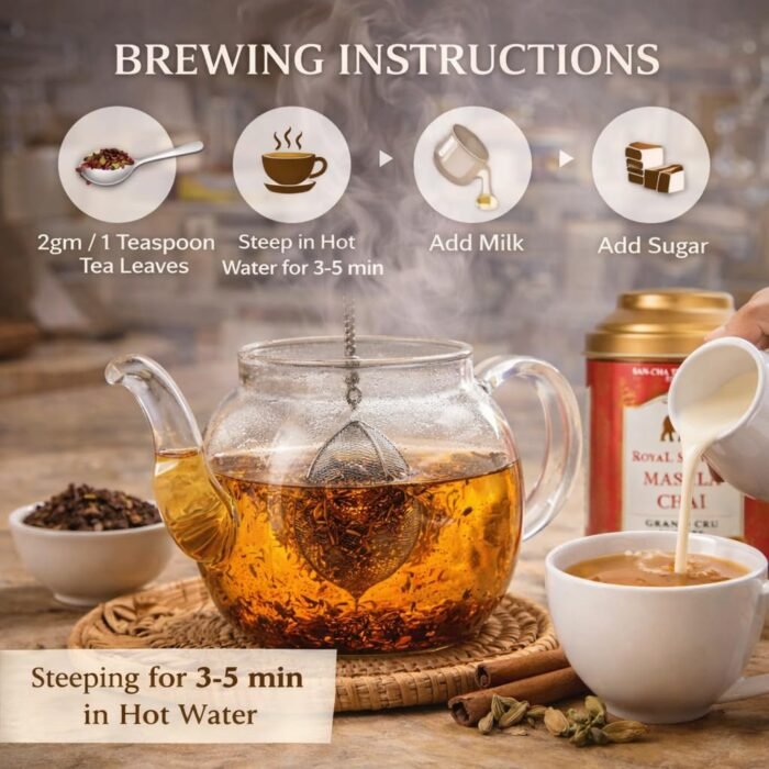 Sancha Tea Boutique, Royal Saffron Masala Chai, 30 Pyramid Tea Bags, Premium Kesar Blend with Himalayan Saffron & Indian Spices, Grand Cru Selection - Image 5