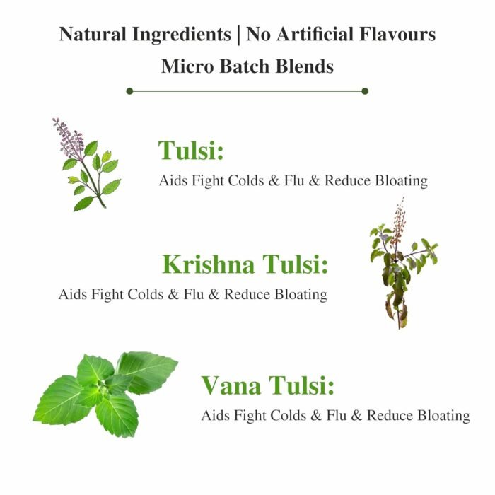 Sancha Tea Boutique Tulsi Tea | Rama, Shyama & Vana Tulsi Blend | 25 Pyramid Tea Bags | Immunity Support | Caffeine-Free Ayurvedic Herbal Infusion - Image 3