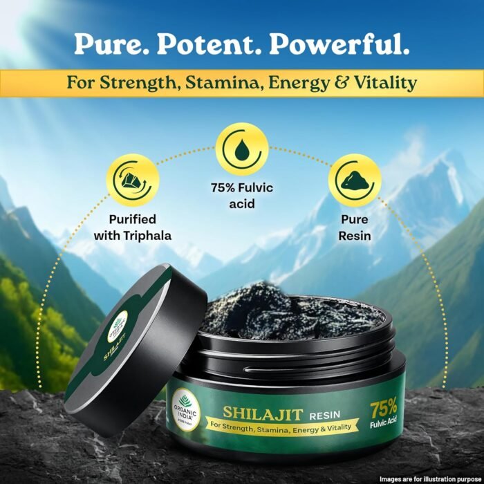 A TATA Product - Organic India Shilajit Resin, 20g, For Strength, Stamina, Energy & Vitality, 75% Fulvic Acid, Boosts Strength & Endurance, Triphala Purified, Tested For Heavy Metals - Image 2