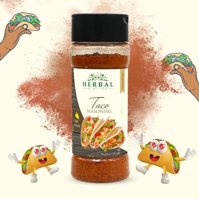 Herbal Platter Taco Seasoning 40g | Mexican Style Spice Blend | Garlic, Onion, Chili Flakes, Oregano, Paprika & Cumin Black Pepper, and Salt | No Added Colours or Preservatives | Vegan - Image 2