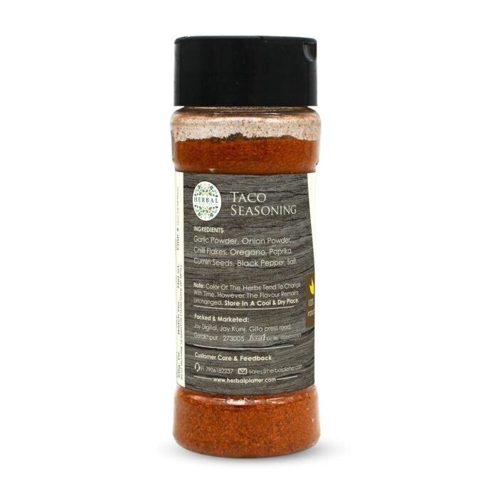Herbal Platter Taco Seasoning 40g | Mexican Style Spice Blend | Garlic, Onion, Chili Flakes, Oregano, Paprika & Cumin Black Pepper, and Salt | No Added Colours or Preservatives | Vegan - Image 3