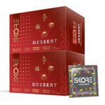 Skore Dessert Assorted Premium Flavoured : Belgian Chocolate | Irish Coffee | French Custard | Italian Tiramisu | Condoms | 10 Count (Pack of 2)
