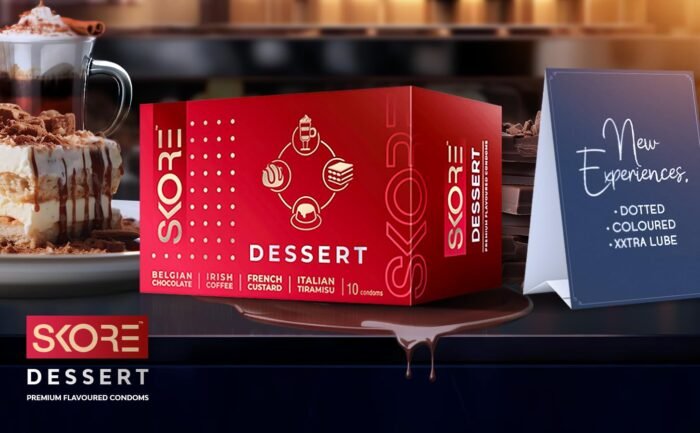Skore Dessert Assorted Premium Flavoured : Belgian Chocolate | Irish Coffee | French Custard | Italian Tiramisu | Condoms | 10 Count (Pack of 2) - Image 2