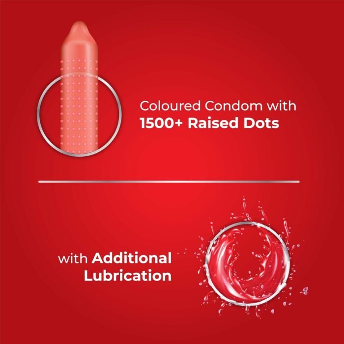 Skore Not Out Climax Delay with 1500+ Raised Dots Condoms (30 S) - Image 3