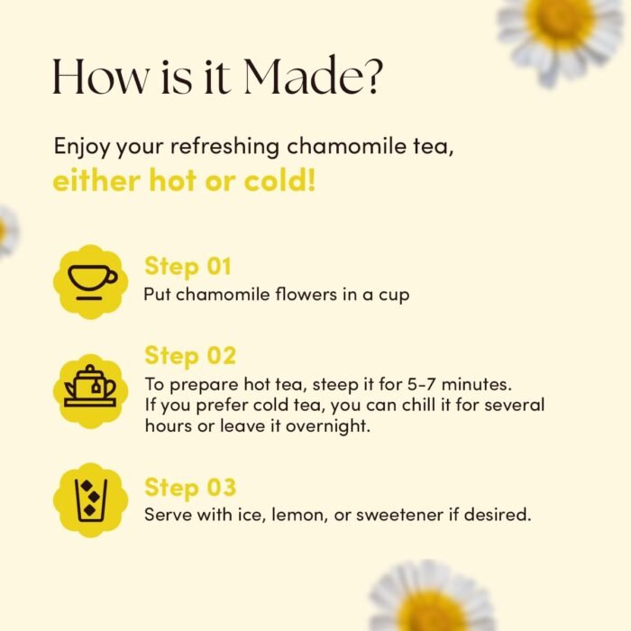 The Tea Heaven Loose Whole Leaf & Natural Organic Chamomile Tea | Relaxing & Soothing Herbal Sleep Tea | Eco-Friendly, Caffeine Free Herbal Dried Tea Leafs | 30 Gms - Image 5