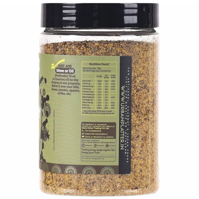 Urban Platter Classic South Indian Flaxseed Podi Chutney Powder, 250g (Ready to use, Just add ghee or Oil) - Image 3