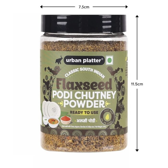 Urban Platter Classic South Indian Flaxseed Podi Chutney Powder, 250g (Ready to use, Just add ghee or Oil) - Image 8