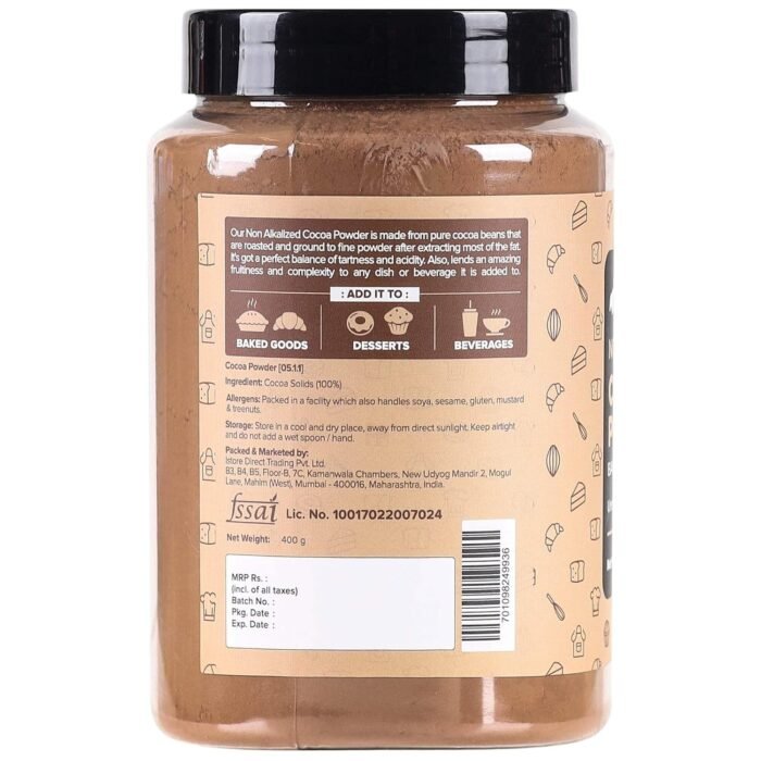 Urban Platter Cocoa Powder, 400g (Unsweetened | Rich Chocolate Flavour | Ideal for Baking, Beverages & Desserts | 100% Pure Cocoa) - Image 2