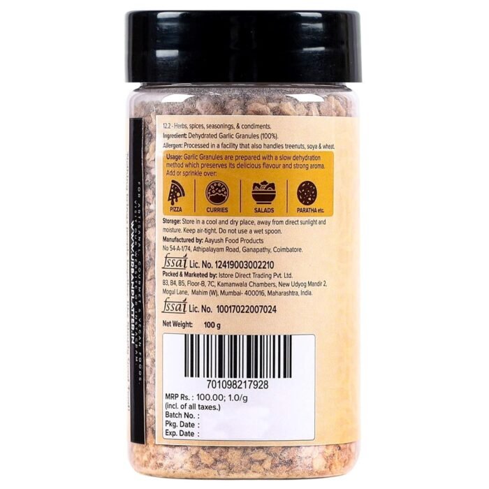 Urban Platter Dehydrated Garlic Granules Shaker Jar, 100g / 3.5oz [Versatile, Savoury, Great Flavour] - Image 3