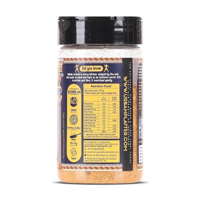 Urban Platter Dukkah Seasoning, 70g (Middle Eastern Seasoning | Signature Blend of Nuts, Seeds & Spices | Ideal for Hummus, Bread with Olive Oil & Roasted Vegetables) - Image 3