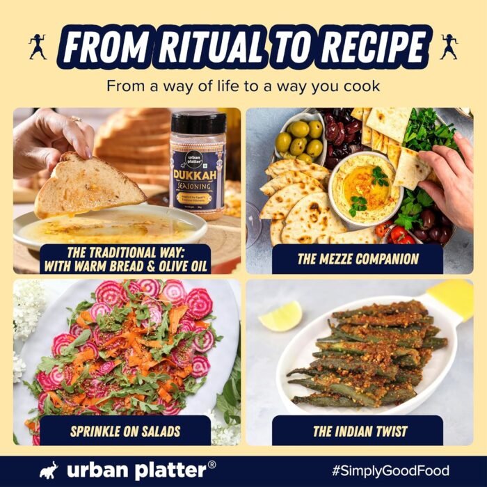 Urban Platter Dukkah Seasoning, 70g (Middle Eastern Seasoning | Signature Blend of Nuts, Seeds & Spices | Ideal for Hummus, Bread with Olive Oil & Roasted Vegetables) - Image 6