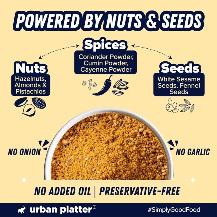 Urban Platter Dukkah Seasoning, 70g (Middle Eastern Seasoning | Signature Blend of Nuts, Seeds & Spices | Ideal for Hummus, Bread with Olive Oil & Roasted Vegetables) - Image 7