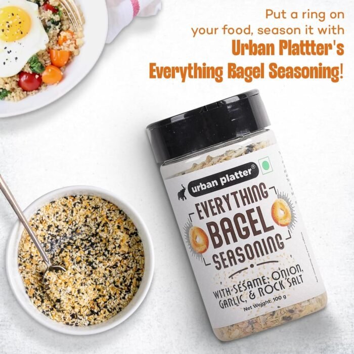 Urban Platter Everything Bagel Seasoning, 100g (Classic American Seasoning Blend with Onion Flakes, Garlic, Sesame Seeds and Pink Salt | Season toasts, breads and salads) - Image 8