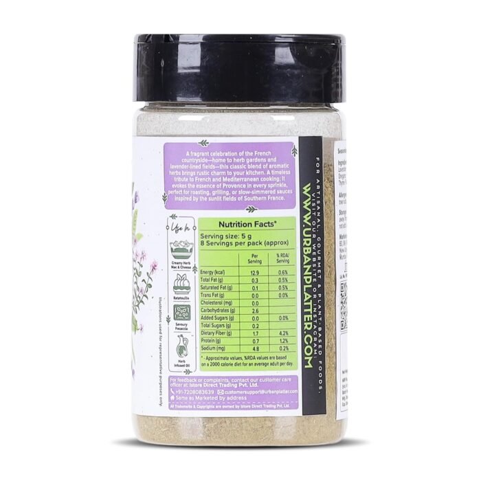 Urban Platter Herbs de Provence Seasoning, 40g (French-inspired | Jain-Friendly | Mesmerising blend of signature herbs) - Image 2