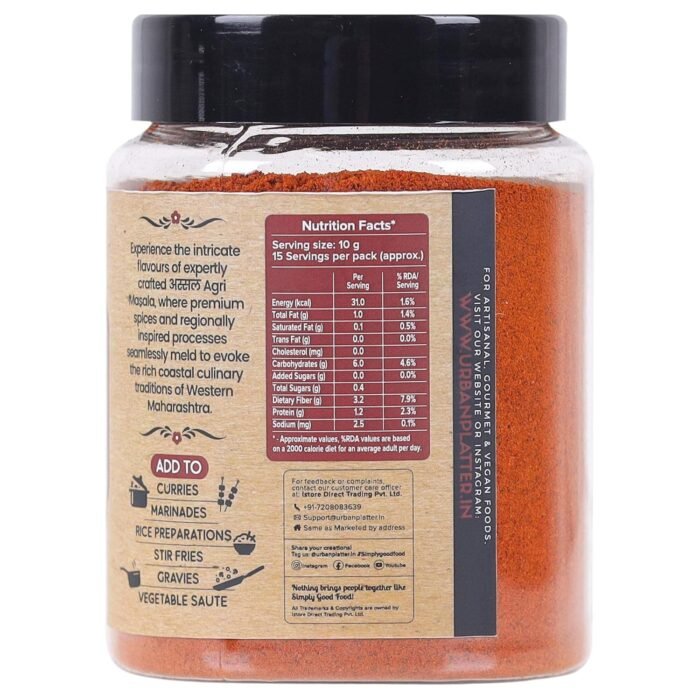 Urban Platter Maharashtrian Agri Masala, 150g (Signature Assal Coastal Agri Blend | Onion & Garlic-free | Additive & Preservative-free) - Image 2
