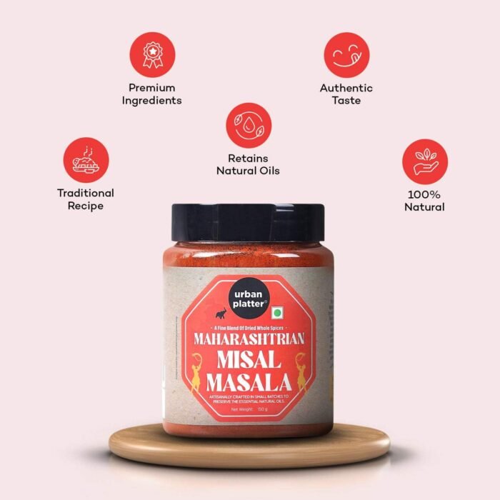 Urban Platter Maharashtrian Misal Masala, 150g (Signature Kolhapuri Misal Blend | Fiery & Hearty Taste | Onion & Garlic-free | Additive & Preservative-free) - Image 5