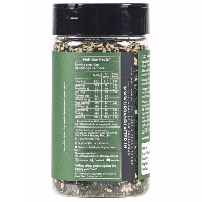 Urban Platter Nori Komi Furikake Seasoning, 100g (Japanese Style, Made with Ao Nori, Sesame Seeds, Pink Salt, Season rice balls, sprinkle on Japanese Appetizers and more) - Image 2