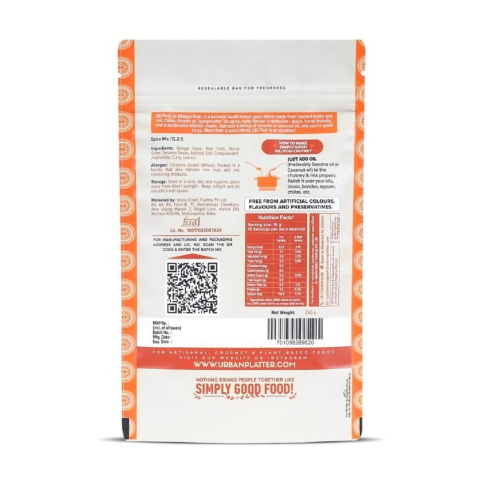 Urban Platter South Indian Style Instant Idli Podi Chutney Powder, 250g (Milagai Podi | South Indian Gunpowder | Ready-to-Use | Perfect for Idli, Dosa and Rice) - Image 2