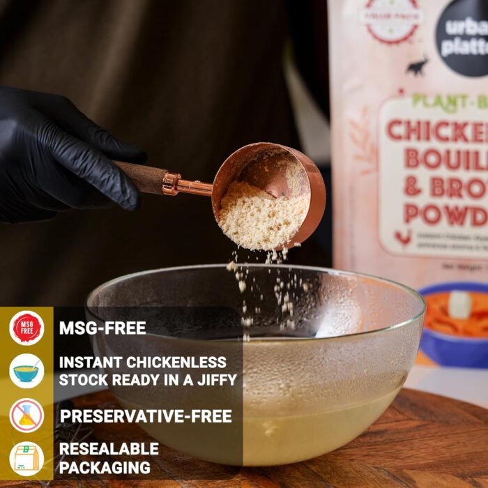 Urban Platter Vegan Chicken-less Bouillon & Broth Powder, 200g (Plant-Based | Instant Soup Base | MSG-free | Umami-Rich) - Image 4