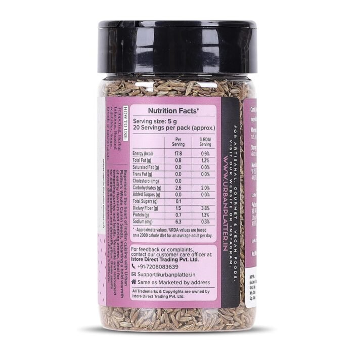 Urban Platter Whole Cumin seeds, 100g (Sabut Jeera | Natural Coolant | Everyday Tempering | Indian Khada Masala) - Image 2
