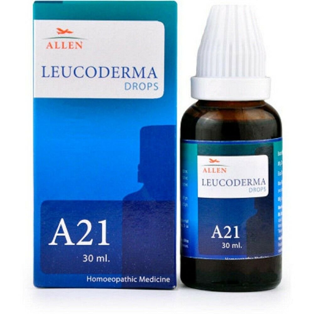Allen-A21-Leucoderma-Drops-30ml.jpg Allen A21 Leucoderma Drops (30ml) for vitiligo skin diseases Leucoderma - Image 1