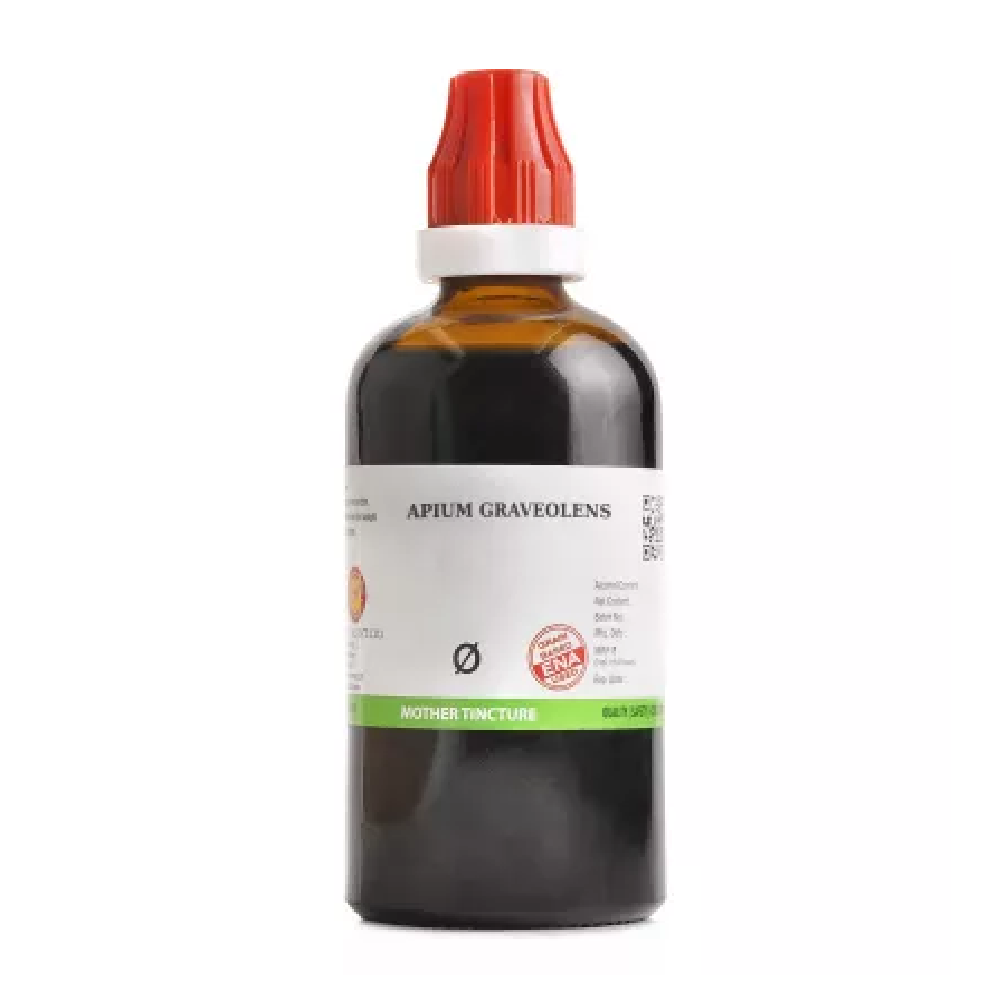 BJain-Apium-Graveolens-1X-Q-100ml.png BJain Apium Graveolens 1X (Q) Mother Tincture (100ml) For Back Pain, Itching, Pimples - Image 1