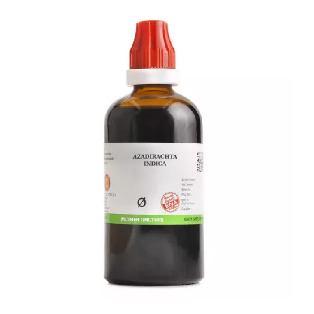 BJain-Azadirachta-Indica-1X-Q-100ml.png BJain Azadirachta Indica 1X (Q) Mother Tincture (100ml) for hair fall, headache - Image 1