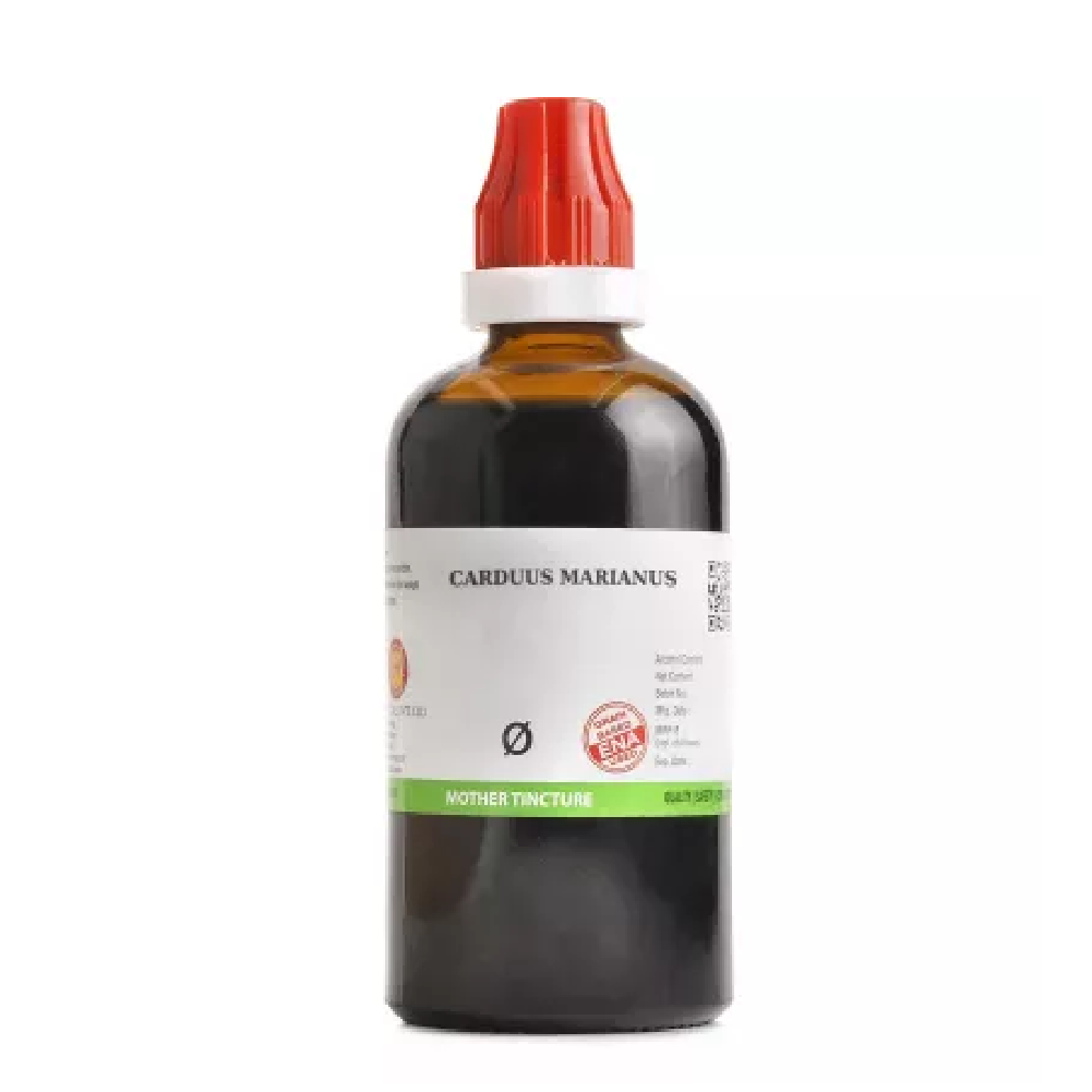BJain-Carduus-Marianus-1X-Q-100ml.png BJain Carduus Marianus 1X (Q) Mother Tincture (100ml) For Nausea, Vomiting, liver Problems - Image 1