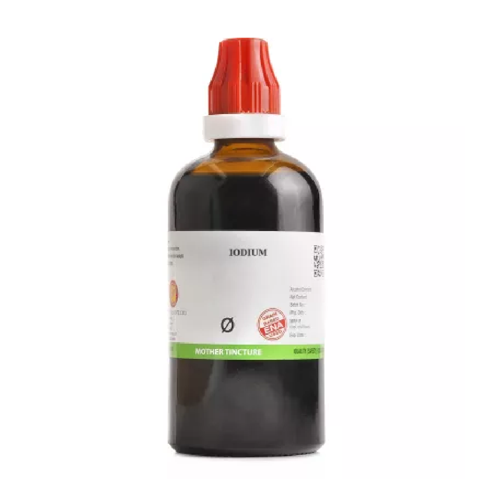 BJain-Iodium-1X-Q-100ml.png BJain Iodium 1X (Q) Mother Tincture (100ml) For Swelling, Joint Pain, Pimple - Image 1