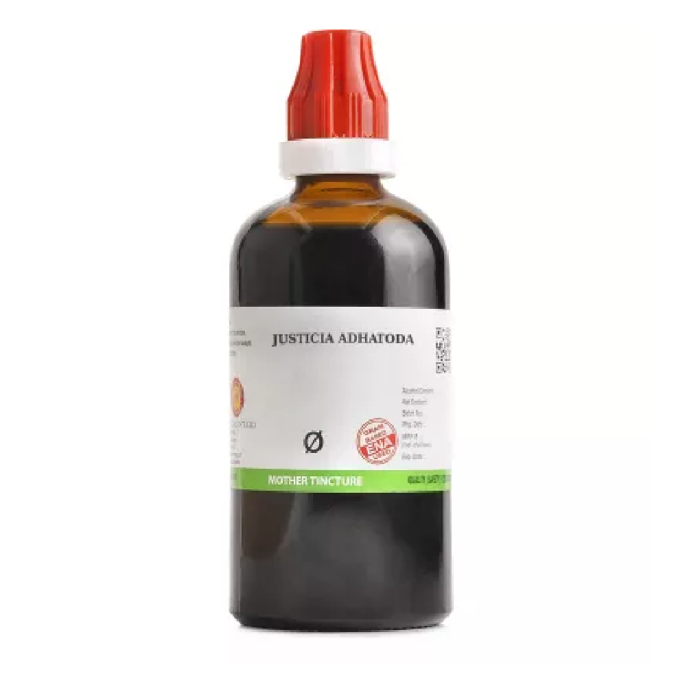 BJain-Justicia-Adhatoda-1X-Q-100ml.png BJain Justicia Adhatoda 1X (Q) Mother Tincture (100ml) For cough and cold, Hoarseness - Image 1