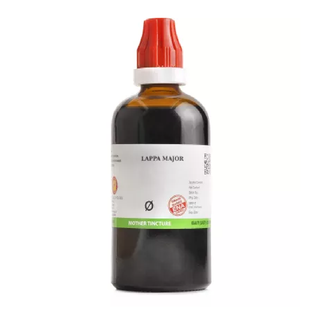 BJain-Lappa-Major-1X-Q-100ml.png BJain Lappa Major 1X (Q) Mother Tincture (100ml) For Pimples, Eczema, Acne - Image 1