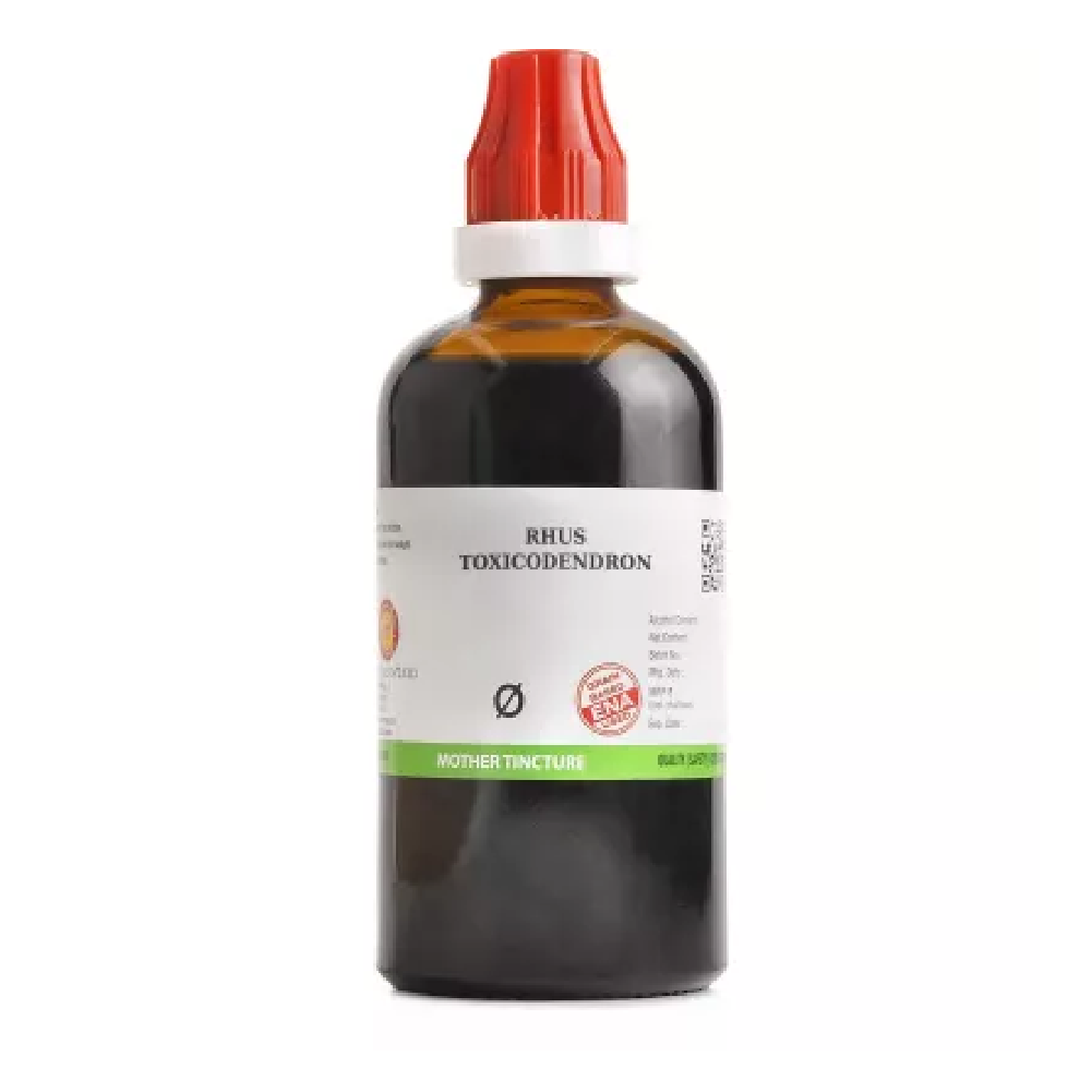 BJain-Rhus-Toxicodendron-1X-Q-100ml.png BJain Rhus Toxicodendron 1X (Q) Mother Tincture (100ml) For Muscle Pain, Joint Pain - Image 1