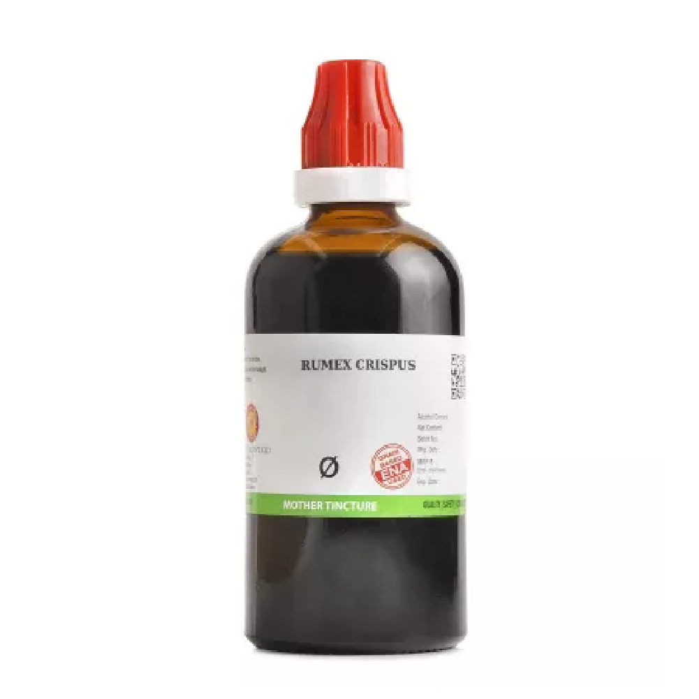 BJain-Rumex-Crispus-1X-Q-100ml.png BJain Rumex Crispus 1X (Q) Mother Tincture (100ml) For Itching, Cough - Image 1