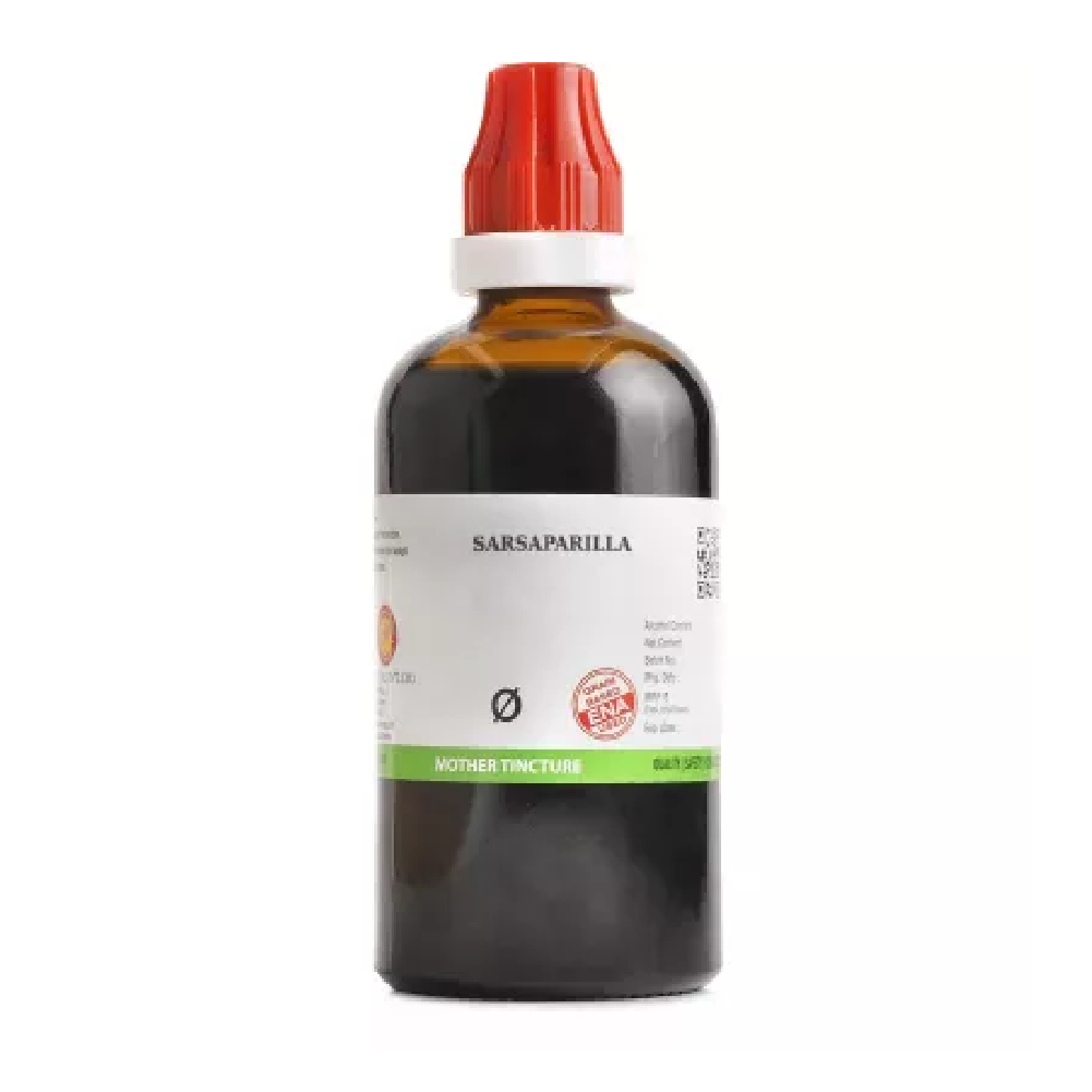 BJain-Sarsaparilla-1X-Q-100ml.png BJain Sarsaparilla 1X (Q) Mother Tincture (100ml) For Bone pains, Pimples - Image 1