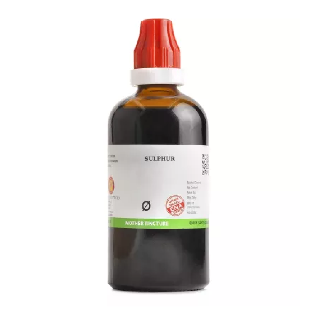 BJain-Sulphur-1X-Q-100ml.png BJain Sulphur 1X (Q) Mother Tincture (100ml) For Injuries, Arthritis - Image 1