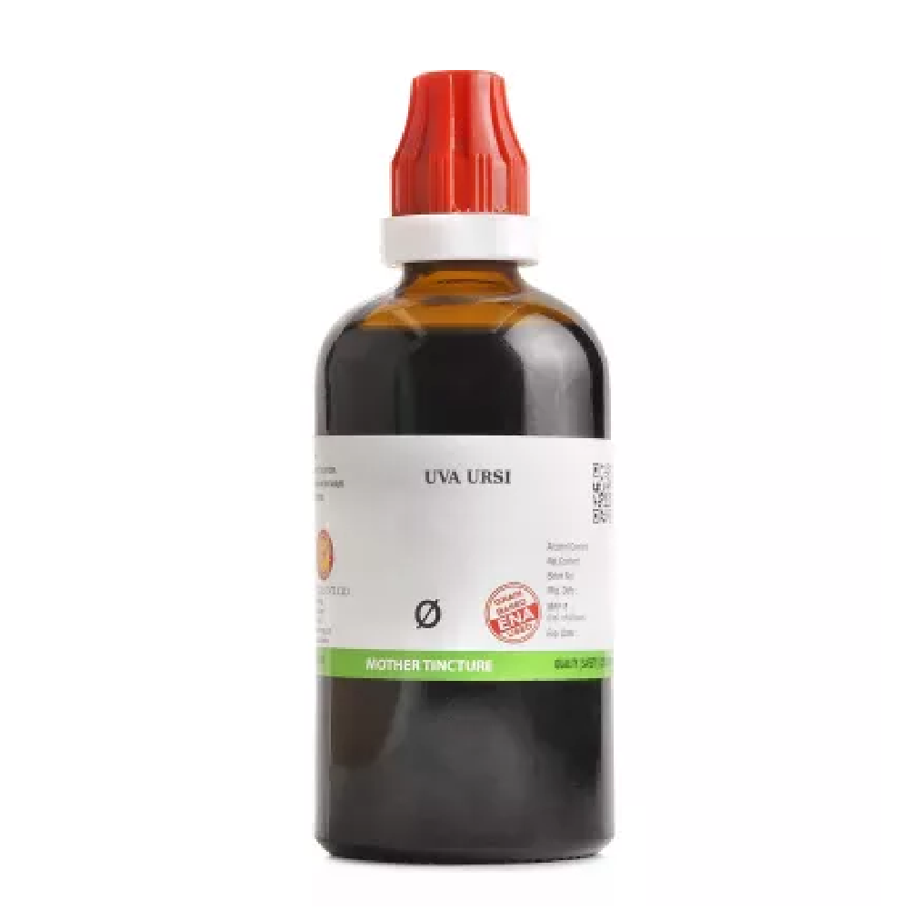 BJain-Uva-Ursi-1X-Q-100ml.png BJain Uva Ursi 1X (Q) Mother Tincture (100ml) For Headache, Urinary Tract Disorders - Image 1