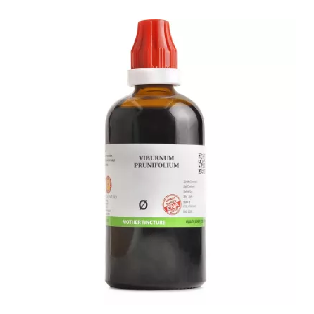 BJain-Viburnum-Prunifolium-1X-Q-100ml.png BJain Viburnum Prunifolium 1X (Q) Mother Tincture (100ml) For Swelling, Back Pain - Image 1