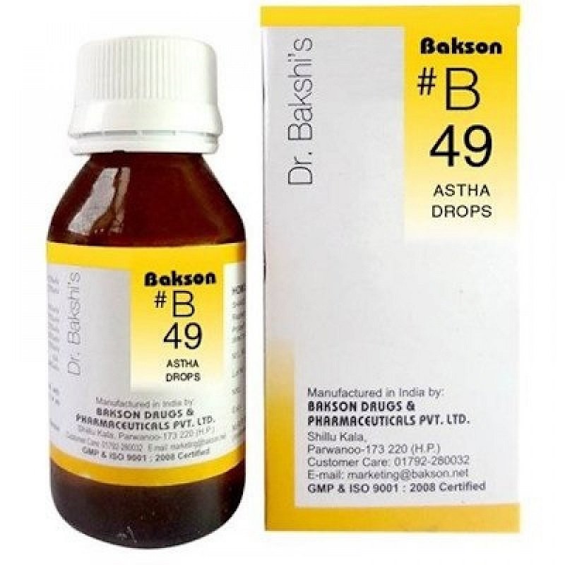 Bakson-B49-Astha-Drops-30ml.jpg Bakson B49 Astha Drops (30ml) For Asthma, Bronchitis, Cough and Wheezing - Image 1