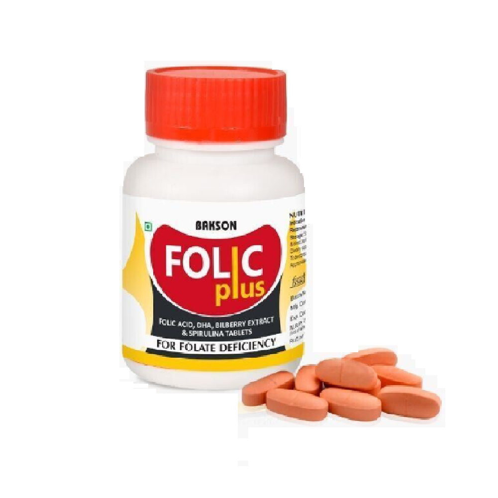 Bakson-Folic-Plus-Tablet.png Bakson Homeopathy Folic Plus (30 Tablets) for high blood pressure - Image 1