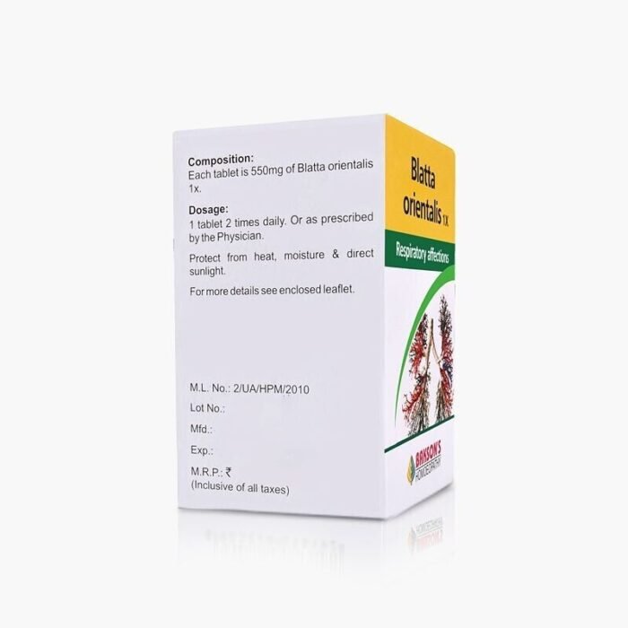 Bakson Homeopathic BLATTA ORIENTALIS 1X (50 Tablet) For Respiratory Affections - Image 2