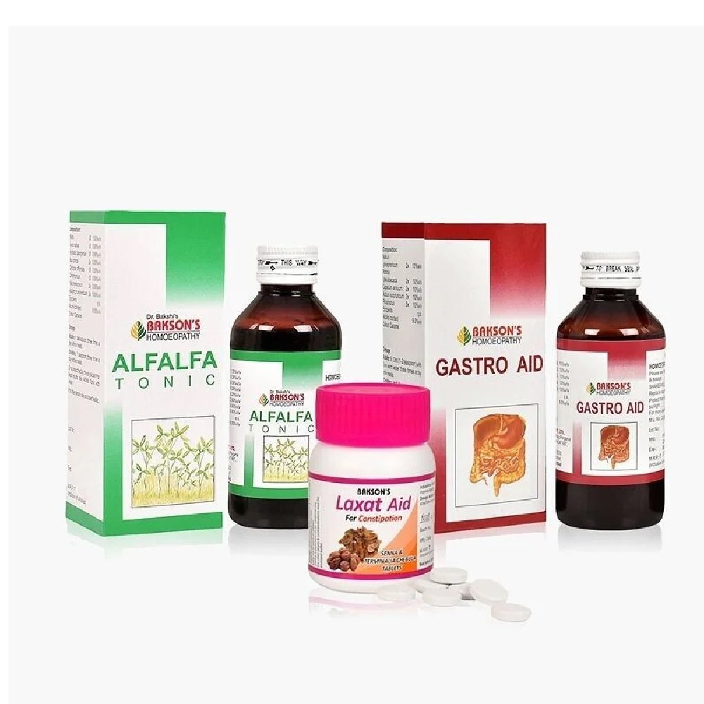 Bakson Homeopathic Constipation Combo (Alfalfa 1 Bakson Homeopathic Constipation Combo (Alfalfa Tonic + Laxat Aid + Gastro Aid) - Image 1